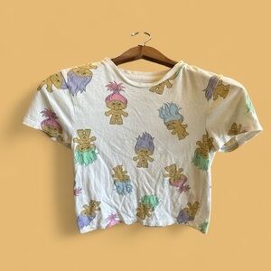 Colorful Trolls Graphic T-Shirt Girls Size 6/7 90s Y2K Girlhoodcore Short Sleeve